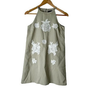 Victoria Beckham for Target Dress Girls Size L Sage Lace Applique Halter Neck